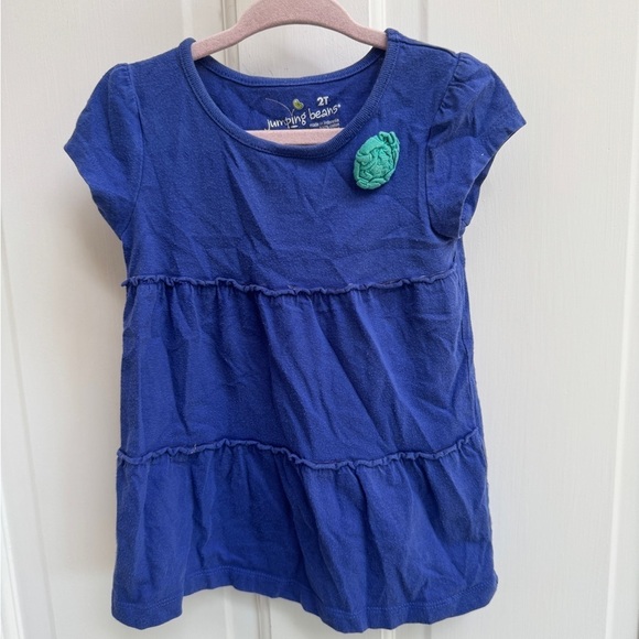 jumping beans Other - Jumping Beans 2T Girls Blue Short Sleeve Blouse with Tiered Design